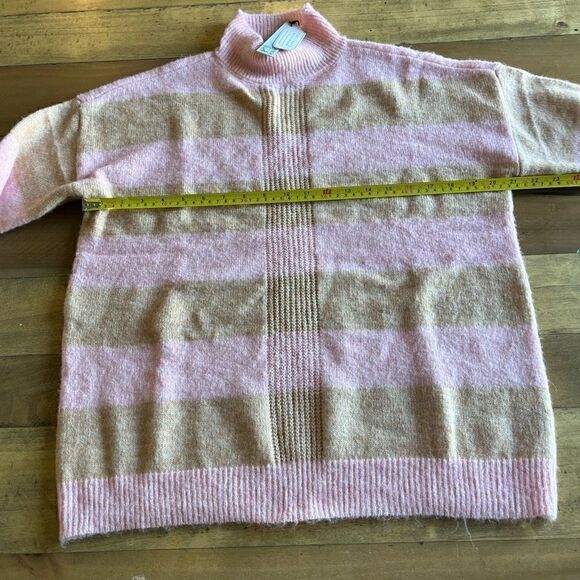 NWT Sanctuary Pink & Tan Upstate Oversized Mock Sweater - size XS - Picture 3 of 5